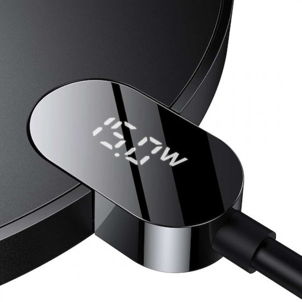 Baseus Digital LED Wireless Charger (Qi Pad) 15W Black (Gen 2)