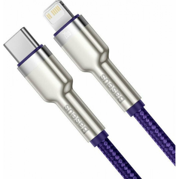 Baseus Braided USB 2.0 Cable USB-C male - Lightning male Purple 1m (CATLJK-A05)