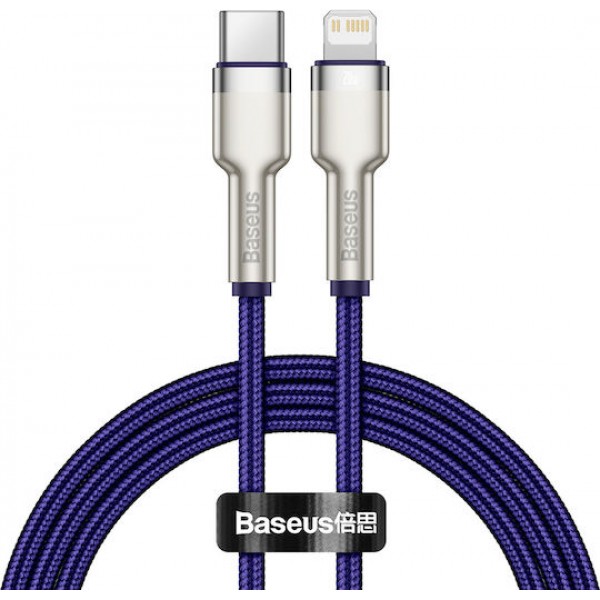 Baseus Braided USB 2.0 Cable USB-C male - Lightning male Purple 1m (CATLJK-A05)