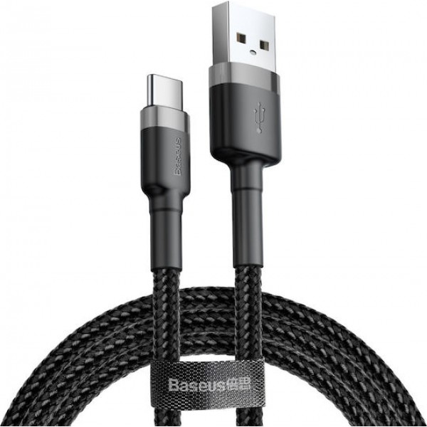 Baseus Braided USB 2.0 Cable USB-C male - USB-A male Black/Grey 50cm (CATKLF-AG1)