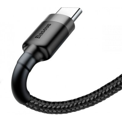 Baseus Braided USB 2.0 Cable USB-C male - USB-A male Black/Grey 50cm (CATKLF-AG1)