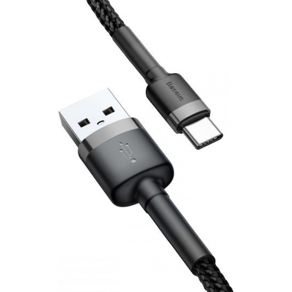 Baseus Braided USB 2.0 Cable USB-C male - USB-A male Black/Grey 50cm (CATKLF-AG1)