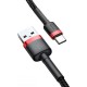 Baseus Braided USB 2.0 Cable USB-C male - USB-A male Black/Red 1m (CATKLF-B91)