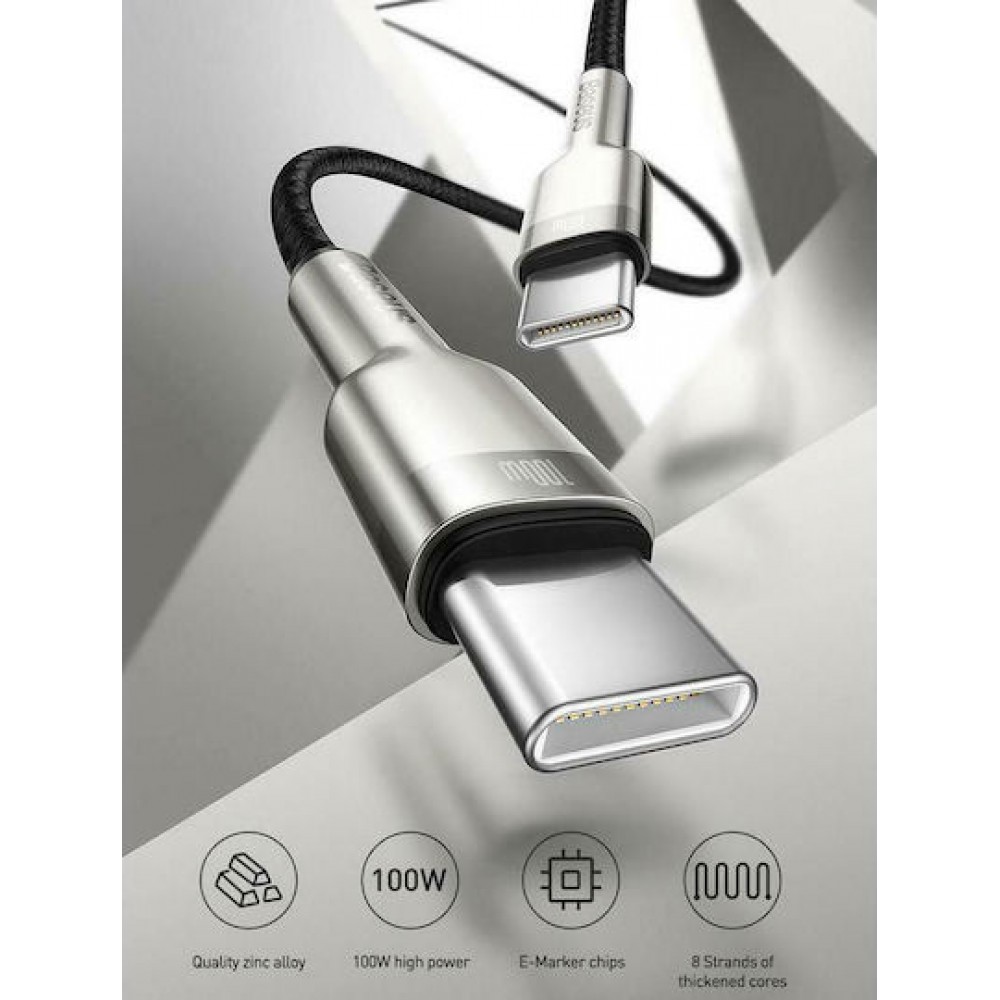 Baseus Braided USB 2.0 Cable USB-C male - USB-C male Black 1m (CATJK-C01)