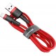 Baseus Braided Cable Lighting - USB-A male Red 2m (CATKLF-C09)