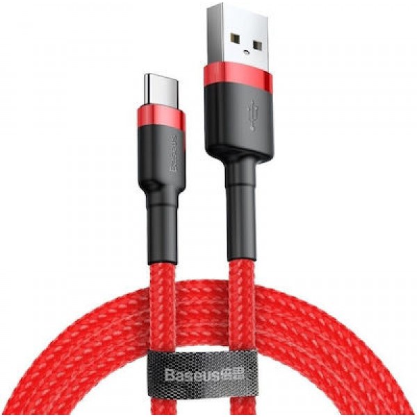 Baseus Braided USB 2.0 Cable USB-C male - USB-A male Red 2m (CATKLF-C09)