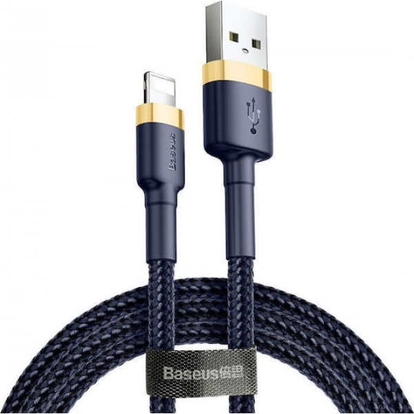 Baseus Braided Cable Lighting - USB-A male Blue/Gold 2m (CAlKLF-CV3)