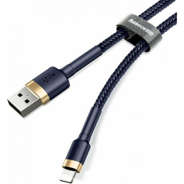 Baseus Braided Cable Lighting - USB-A male Blue/Gold 2m (CAlKLF-CV3)