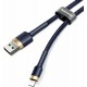 Baseus Braided Cable Lighting - USB-A male Blue/Gold 2m (CAlKLF-CV3)