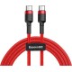 Baseus Braided USB 2.0 Cable USB-C male - USB-C male Red 1m (CATKLF-G09)