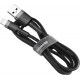 Baseus Braided Cable Lighting - USB-A male Black 3m (CALKLF-RG1)