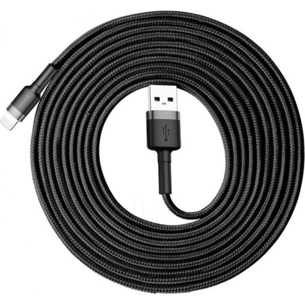 Baseus Braided Cable Lighting - USB-A male Black 3m (CALKLF-RG1)