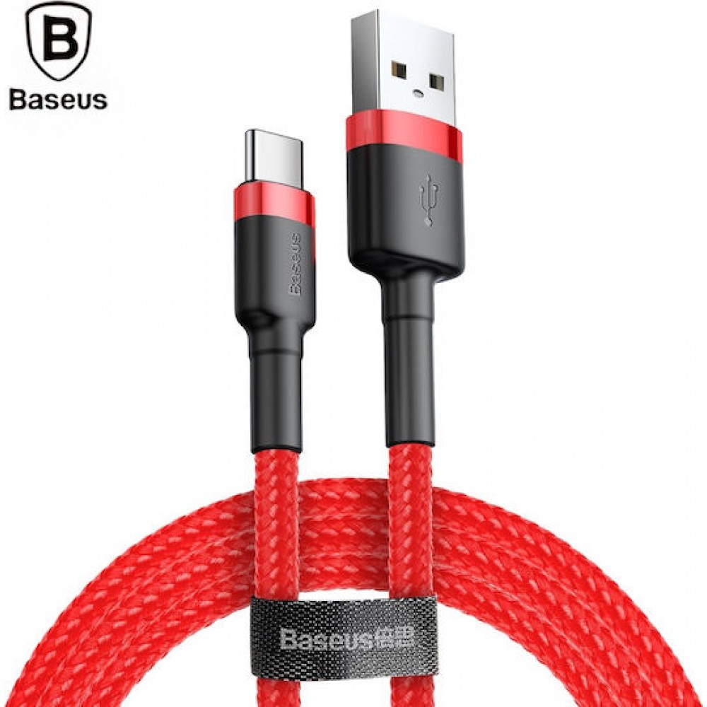 Baseus Braided USB 2.0 Cable USB-C male - USB-A male Red 3m (CATKLF-U09)