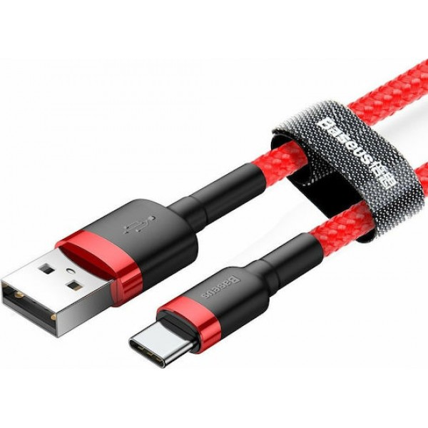 Baseus Braided USB 2.0 Cable USB-C male - USB-A male Red 3m (CATKLF-U09)
