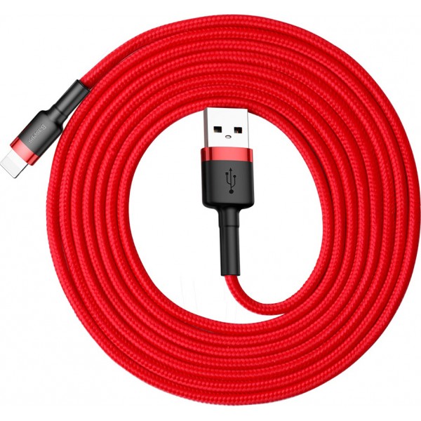 Baseus Braided Cable Lighting - USB-A male Red 1m (CATKLF-B09)
