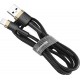 Baseus Braided Cable Lighting - USB-A male Black/Gold 1m (CATKLF-BV1)