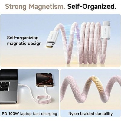 Baseus Dynamic 4 Pro Cable USB-C male - USB-C Female Pink 1m