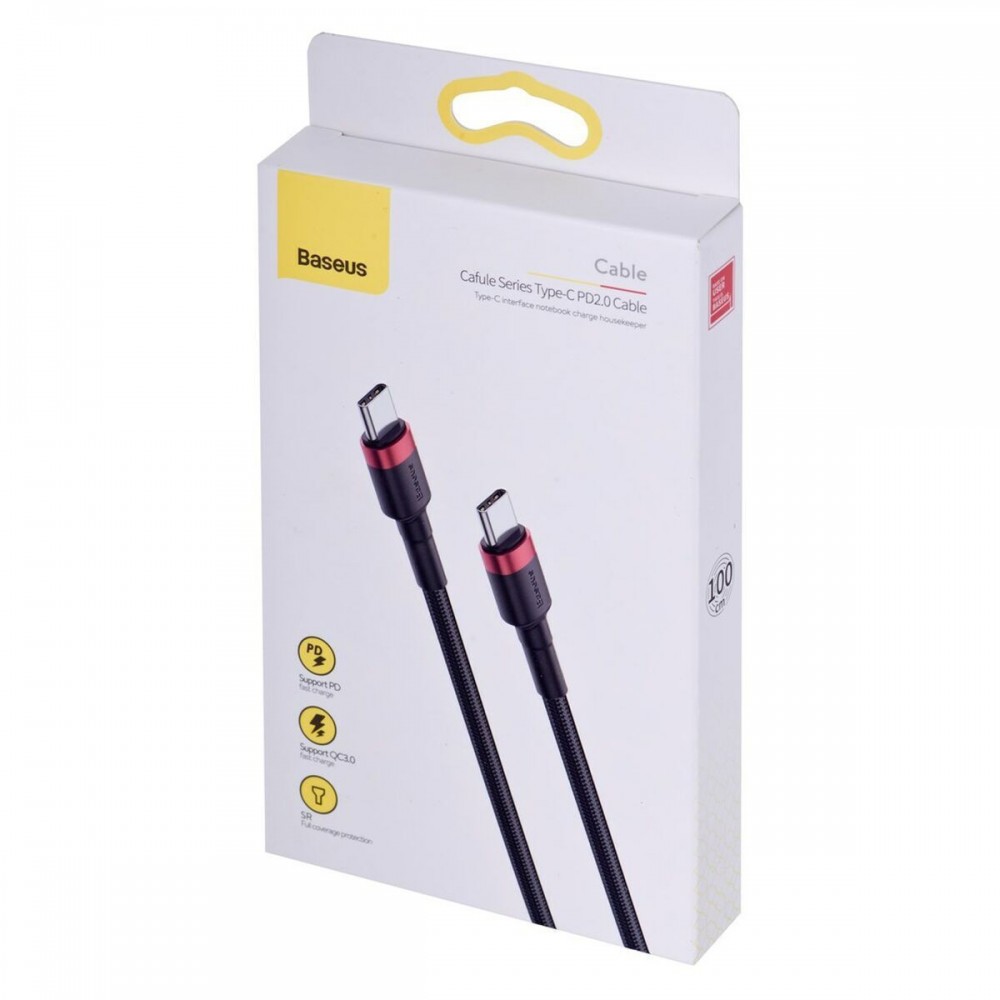Baseus Braided USB 2.0 Cable USB-C male - USB-C male Black/Red 1m (CATKLF-G91)