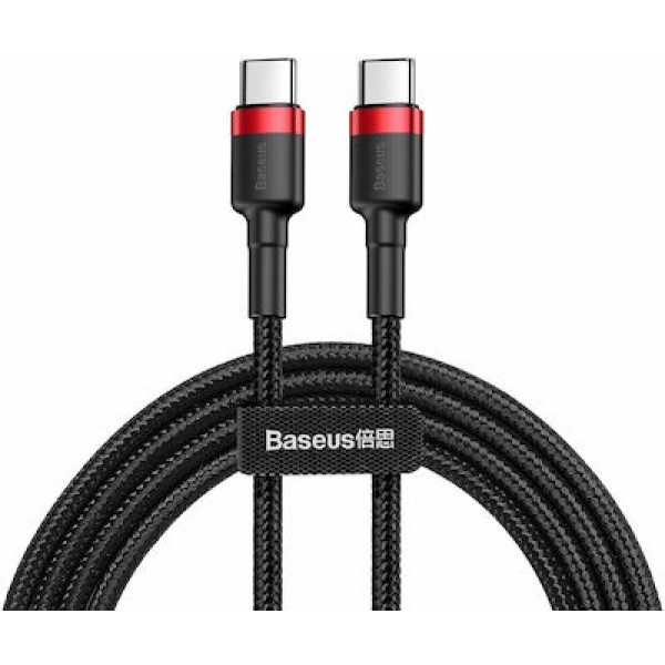 Baseus Braided USB 2.0 Cable USB-C male - USB-C male Black/Red 1m (CATKLF-G91)