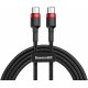 Baseus Braided USB 2.0 Cable USB-C male - USB-C male Black/Red 1m (CATKLF-G91)