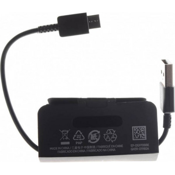 Samsung Regular USB 2.0 Cable USB-C male - USB-A male Μαύρο 1m (EP-DG970BBE)