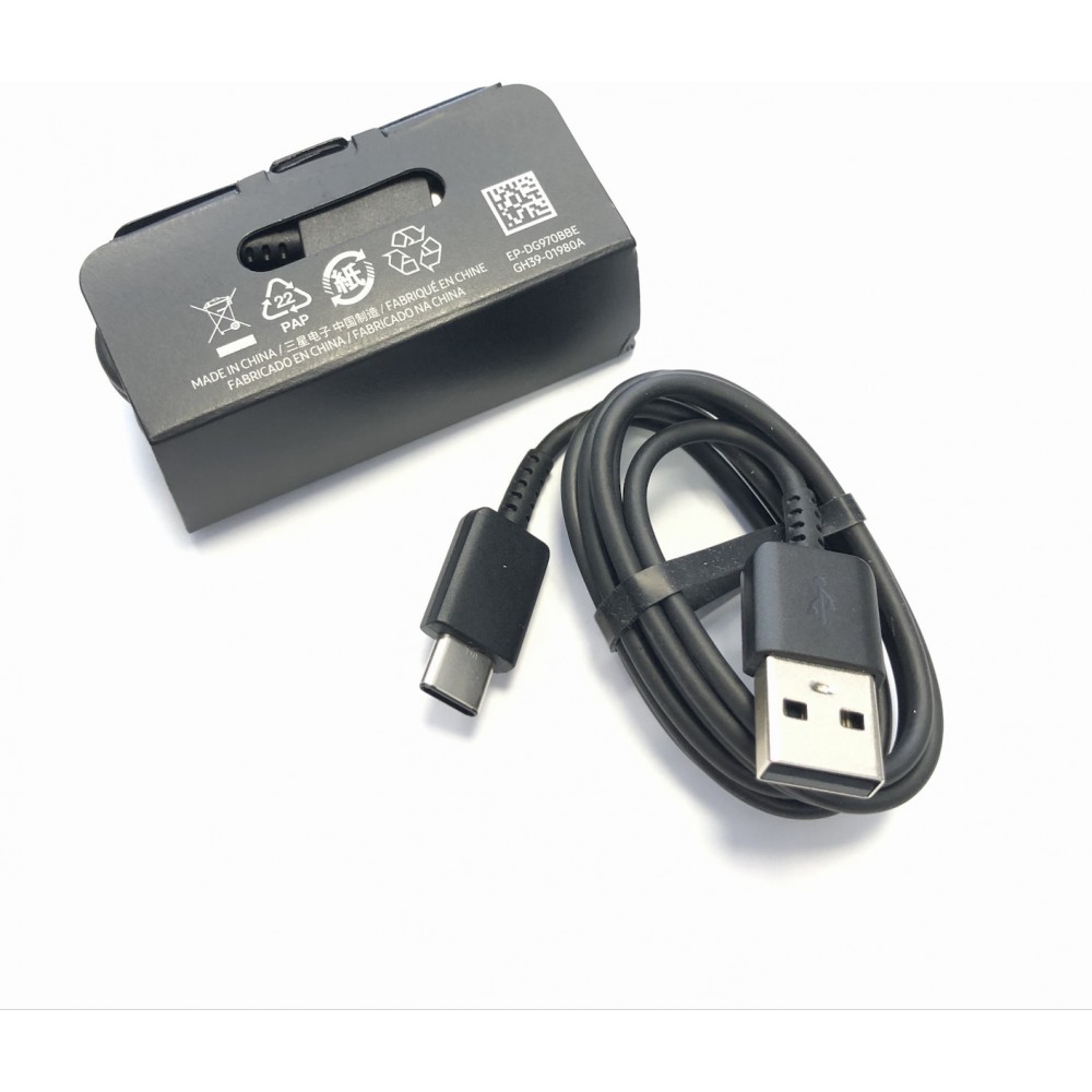 Samsung Regular USB 2.0 Cable USB-C male - USB-A male Μαύρο 1m (EP-DG970BBE)