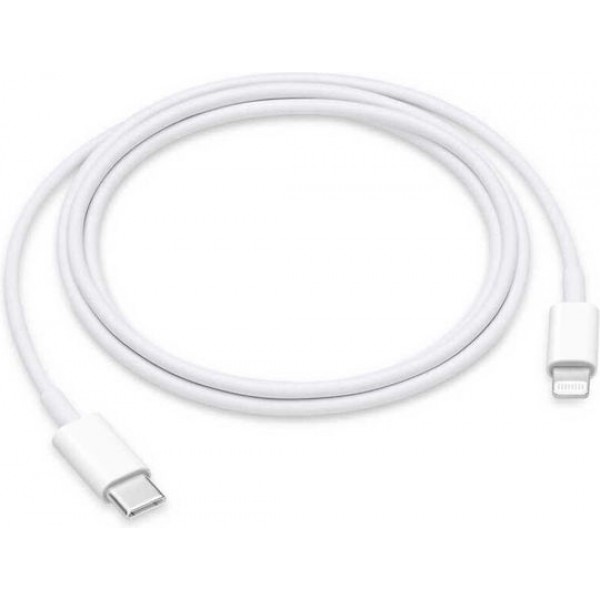 Apple Regular Cable USB-C male - Lightning Λευκό 1m (MUQ93ZM/A) 