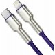 Baseus Braided USB 2.0 Cable USB-C male - Lightning male Purple 1m (CATLJK-A05)