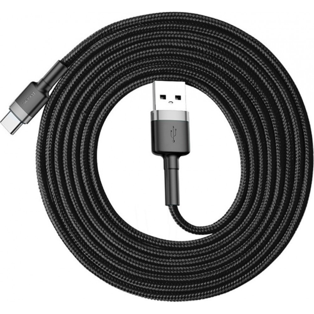 Baseus Braided USB 2.0 Cable USB-C male - USB-A male Black 1m (CATKLF-BG1)