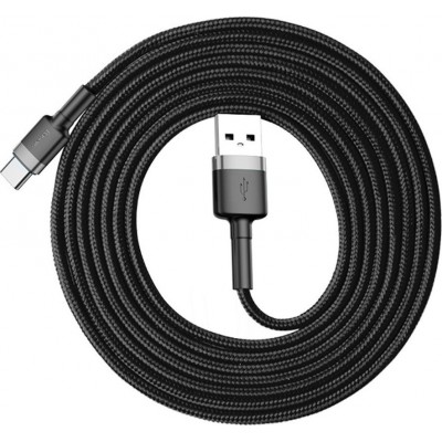Baseus Braided USB 2.0 Cable USB-C male - USB-A male Black 1m (CATKLF-BG1)