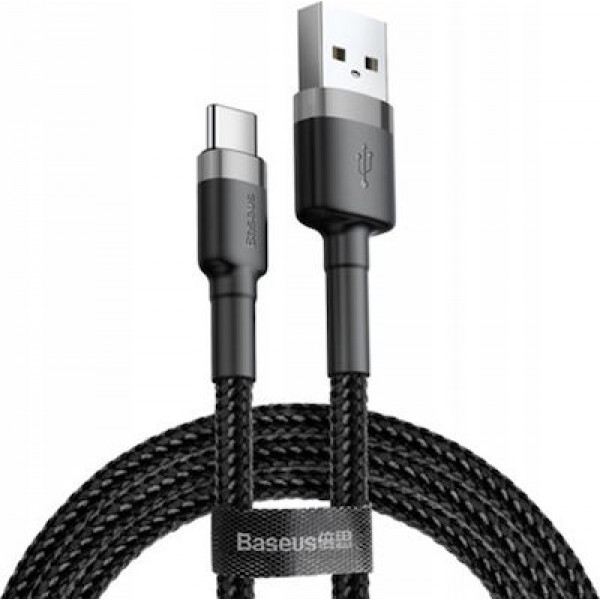 Baseus Braided USB 2.0 Cable USB-C male - USB-A male Black 1m (CATKLF-BG1)