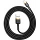 Baseus Braided Cable Lighting - USB-A male Black/Gold 1m (CATKLF-BV1)