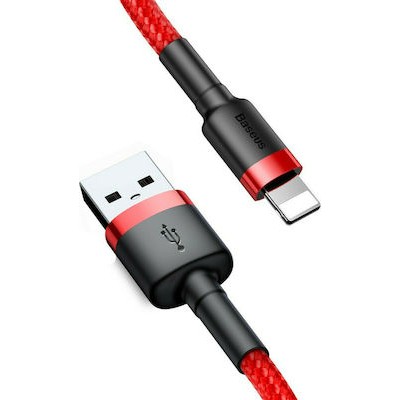 Baseus Braided Cable Lighting - USB-A male Red 2m (CATKLF-C09)