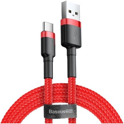 Baseus Braided USB 2.0 Cable USB-C male - USB-A male Red 2m (CATKLF-C09)