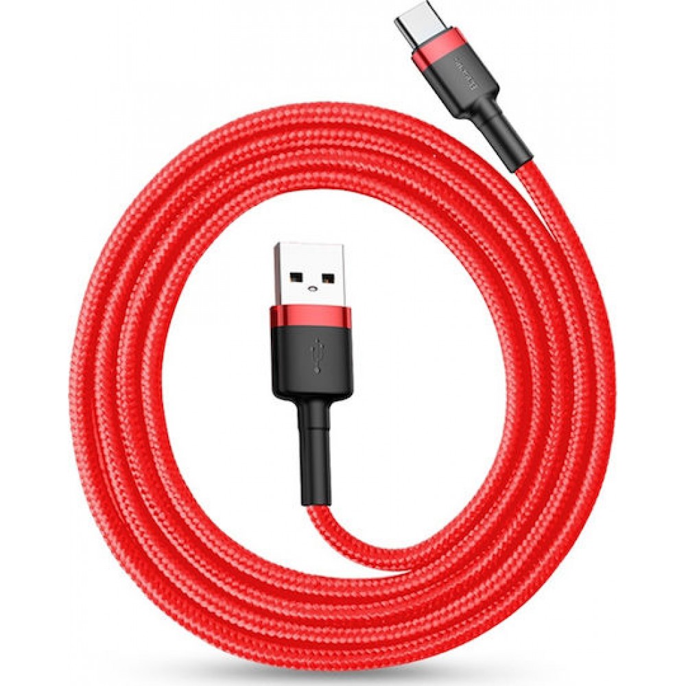 Baseus Braided USB 2.0 Cable USB-C male - USB-A male Red 3m (CATKLF-U09)