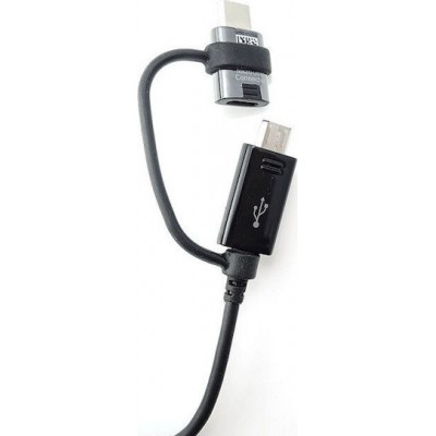 Samsung Regular USB 2.0 Cable Micro USB/ USB-C Female - USB-A male Μαύρο 1m (EP-DG950DBE) Bulk