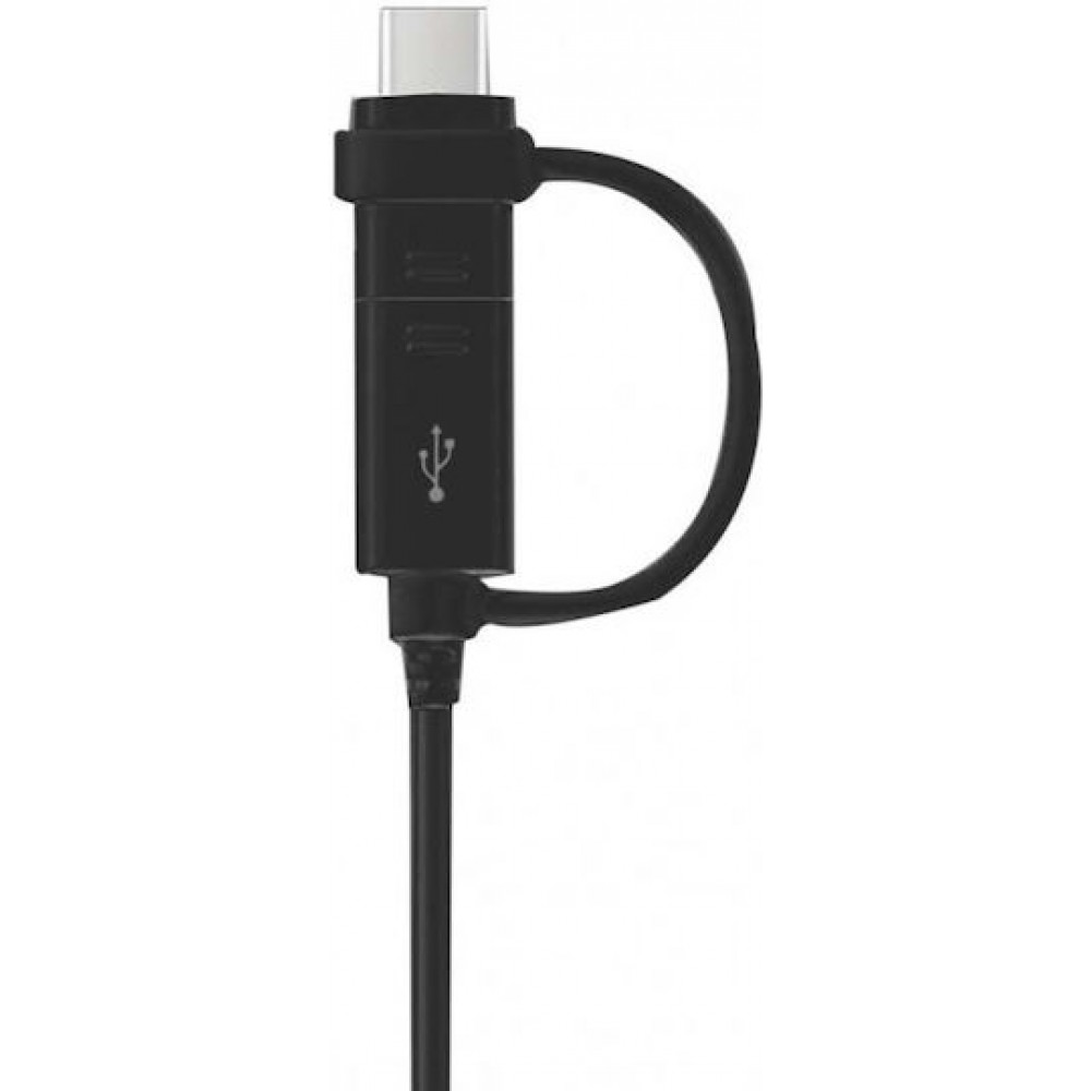 Samsung Regular USB 2.0 Cable Micro USB/ USB-C Female - USB-A male Μαύρο 1m (EP-DG950DBE) Bulk