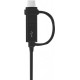 Samsung Regular USB 2.0 Cable Micro USB/ USB-C Female - USB-A male Μαύρο 1m (EP-DG950DBE) Bulk