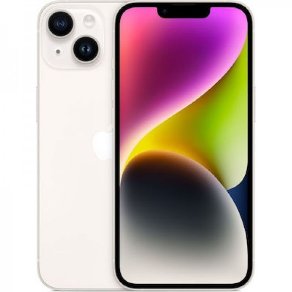 Apple iPhone 14 (6GB/128GB) Starlight Εκθεσιακό (1 Year Warranty) 88% + Battery