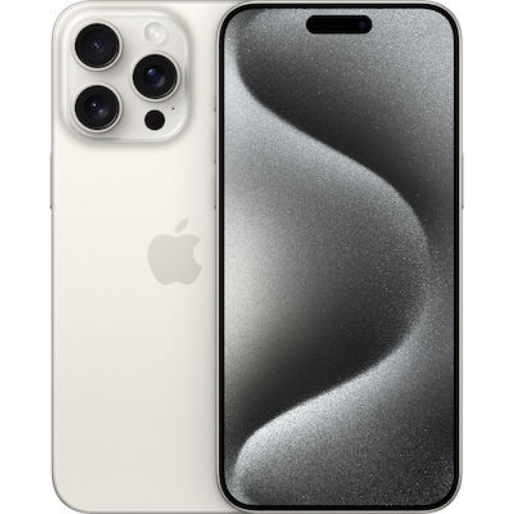 Apple iPhone 15 Pro Max 5G (8GB/256GB) White Titanium Εκθεσιακό  (1 Year Warranty) 88% + Battery