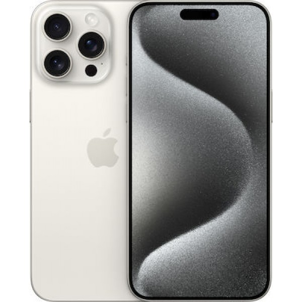 Apple iPhone 15 Pro Max 5G (8GB/256GB) White Titanium Εκθεσιακό  (1 Year Warranty) 88% + Battery
