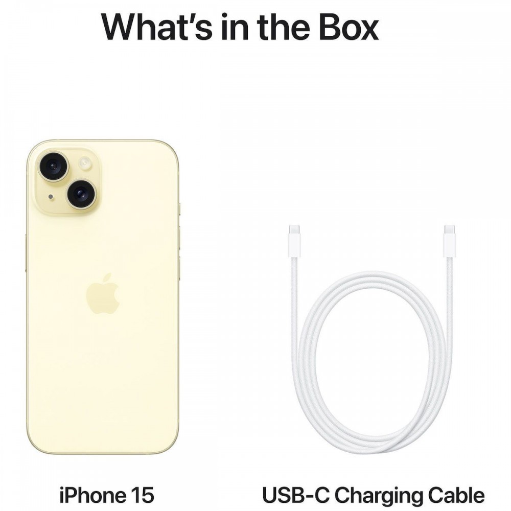 Apple iPhone 15 (6GB/128GB) Yellow Εκθεσιακό (1 Year Warranty) 100% Battery