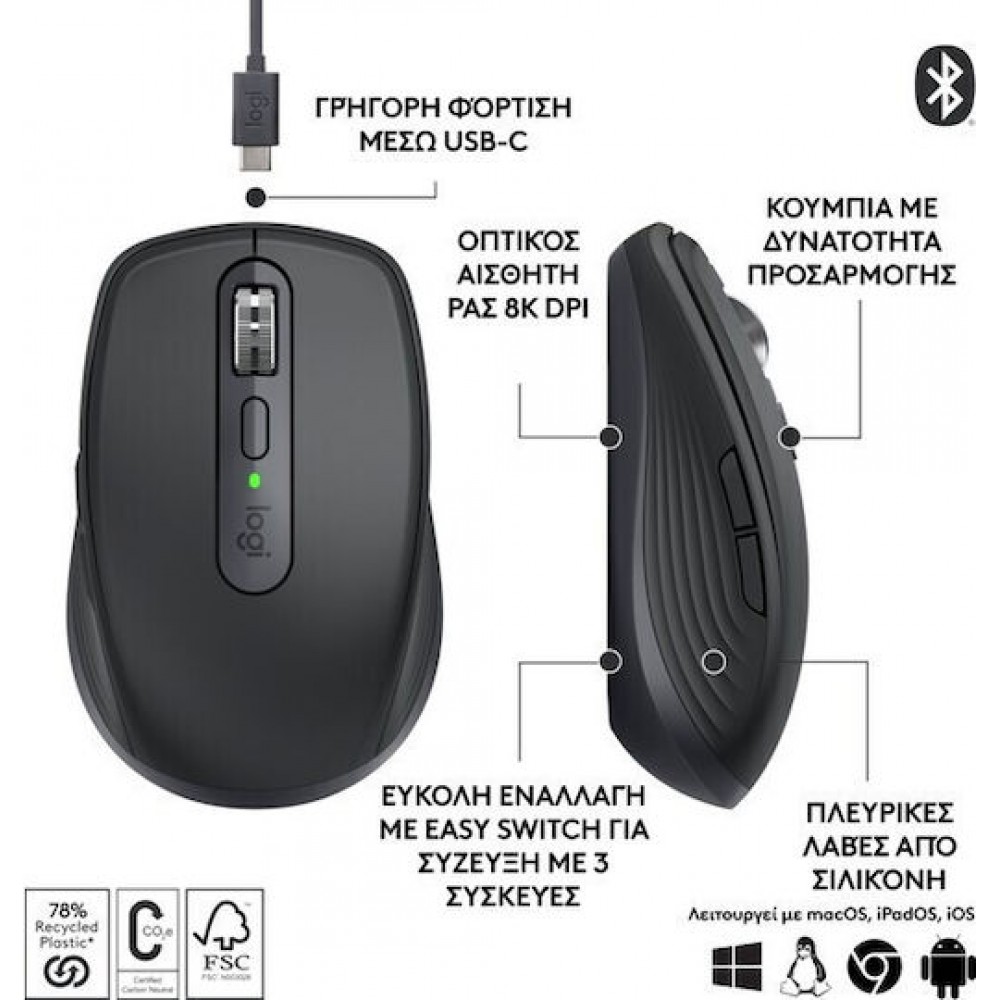 Logitech MX Anywhere 3S Wireless Mouse Graphite