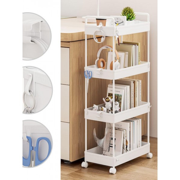 HOME USE HUH-0163 Τρόλεϊ Κουζίνας Πλαστικό White