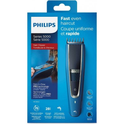 Philips Series 5000 Επαναφορτιζόμενη Κουρευτική Μηχανή Μπλε HC5612/15