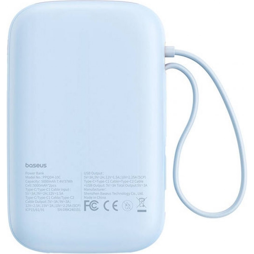 Baseus QPow 2 Powerbank with USB-C Cable 10000mAh 30W Blue
