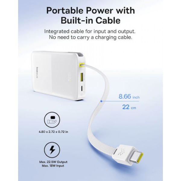 Baseus Enerfill FC51 Bipow2 Pro PowerBank with USB-C Cable 10000mAh 22.5W Cosmic Black
