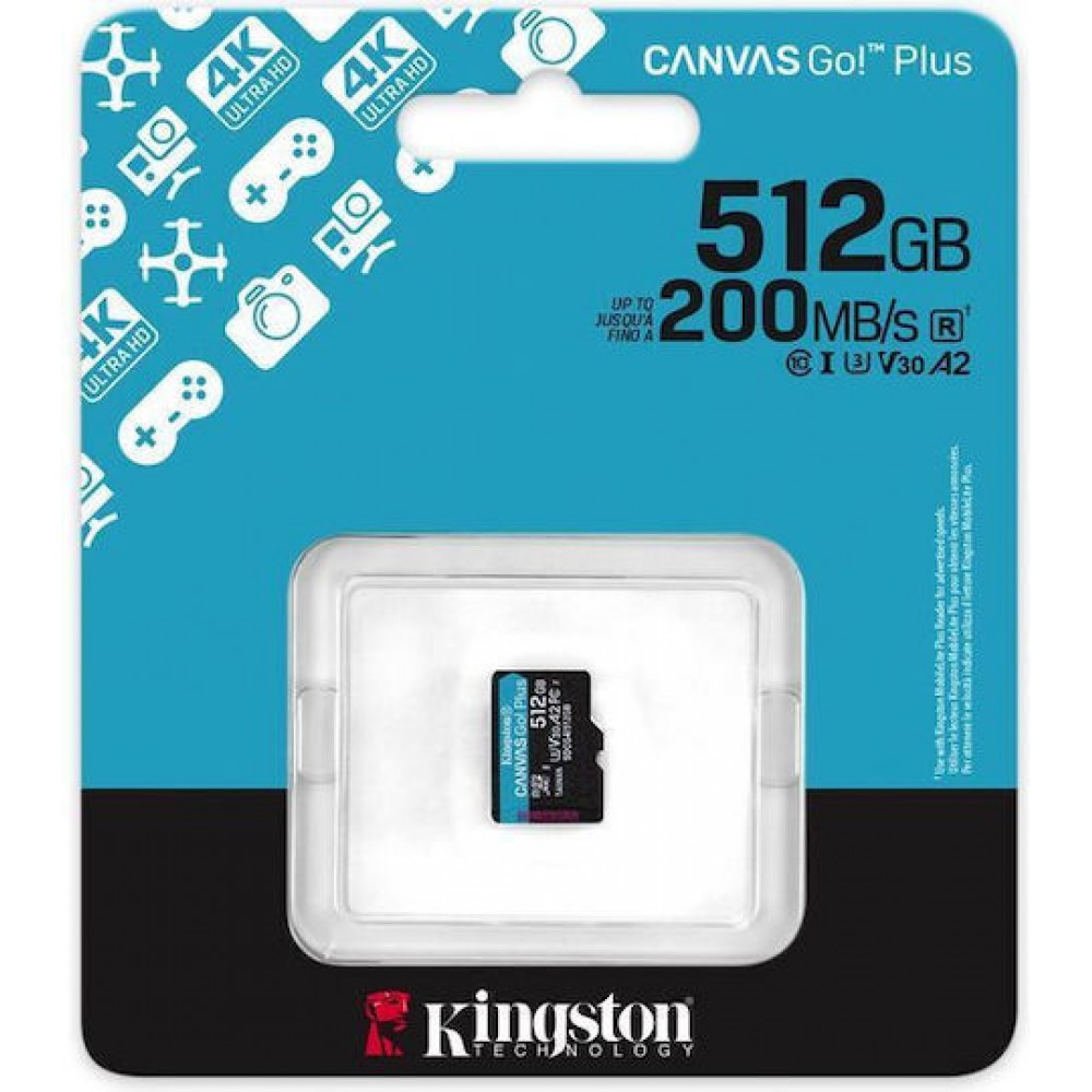 Kingston Canvas goPlus microSDXC 512gb U3 with Adapter