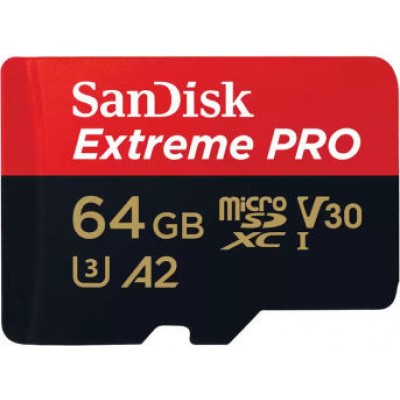 Sandisk Extreme Pro microSDXC 64GB U3 V30 with Adapter