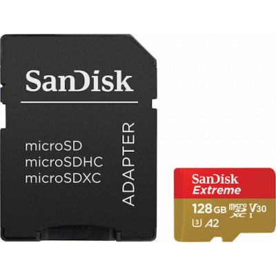 Sandisk Extreme microSDXC 128GB U3 V30 with Adapter